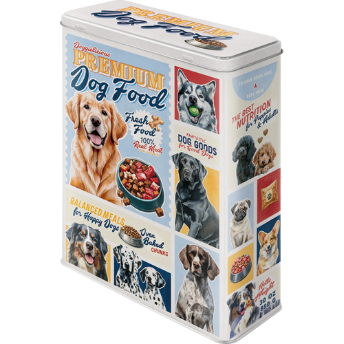 Nostalgic-Art Tin Storage Box XL Premium Dog Food 8x19x26cm