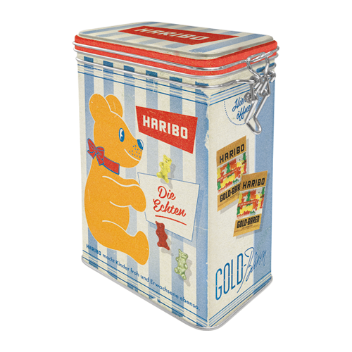 Nostalgic-Art Clip Top Storage Tin Haribo - Die Echten 7.5x11x17.5cm