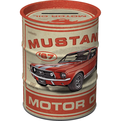 Nostalgic-Art Money Box Oil Barrel Ford Mustang Gt 1967 9.3x9.3x11.5cm
