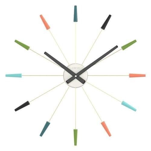 NeXtime Plug-Inn Stainless Steel Wall Clock 58cm - Multicolours