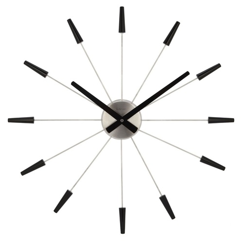 NeXtime Plug-Inn Stainless Steel Wall Clock 58cm - Black