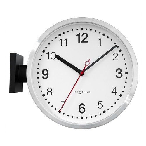 NeXtime Double Small Station Wall Clock 32.3x28x10cm - Black and White