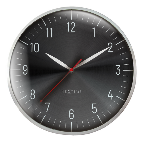 NeXtime Frankfurt Wall Clock 30.5cm - Silver & Black