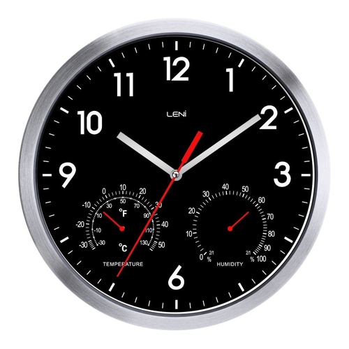 Leni Weather Resistant Wall Clock - Black - 31 x 31 x 5cm