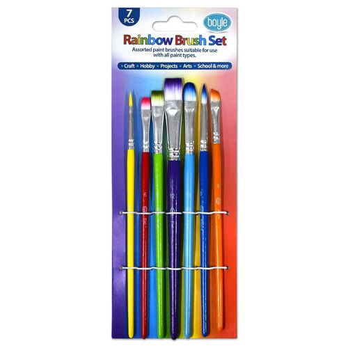 Rainbow Paint Brush Set of 7pcs