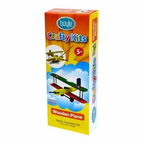 Boyle Crafty Kits Wooden Plane Built & Paint Kit For Arts and Crafts