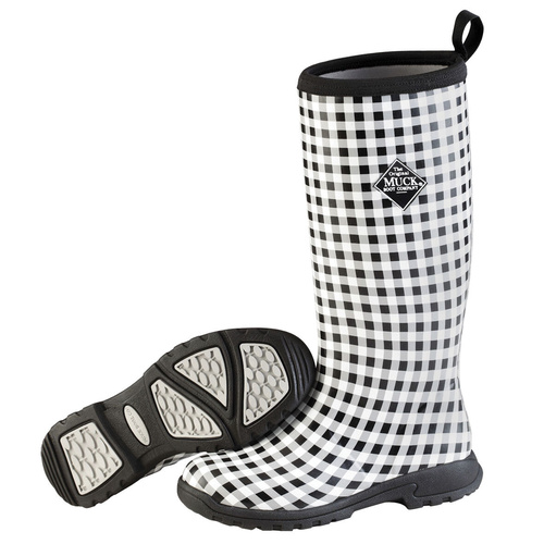 Muck Boots Breezy Tall Insulated Rain Boot for Ladies Women's - Grey Gingham