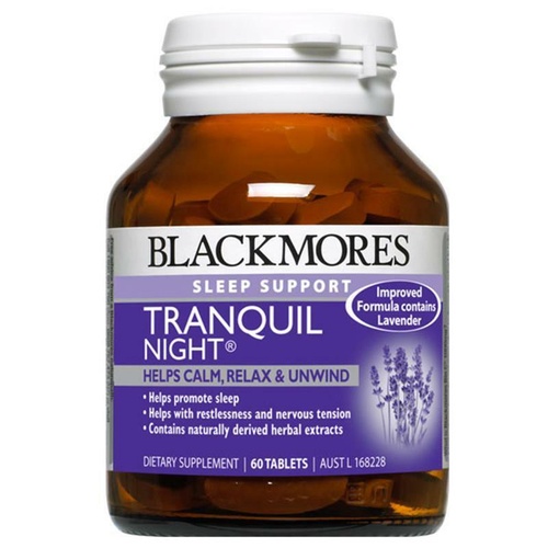 Blackmores Tranquil Night Tablets 60 Combines Sedative Herbs