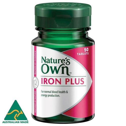 Natures Own Iron Plus 0378 Tablets 50