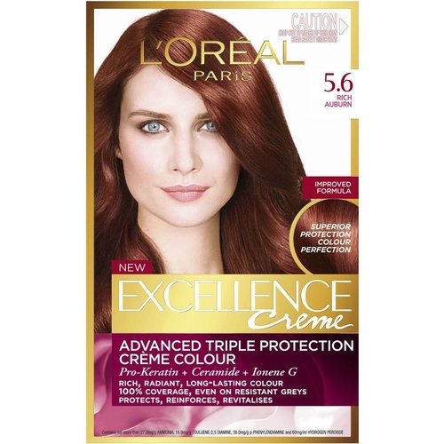 Loreal Excellence 5.6 Rich Auburn Triple Care Colour Advanced technology