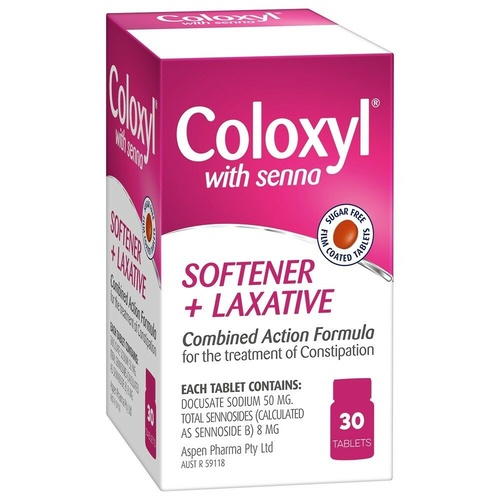 Coloxyl With Senna Softener and Laxative Tablets 30 Treatment of constipation