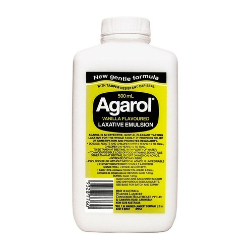 Agarol Vanilla Emulsion 500Ml Laxative For The Whole Family