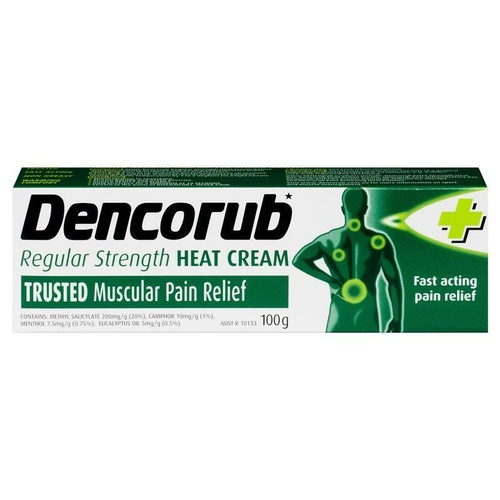 Dencorub Reg Strength Cream 100G Fast Temporary Relief Muscular Aches, Pains