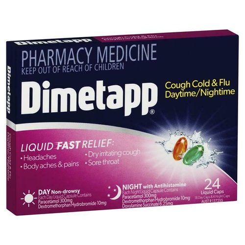 Dimetapp Daytime Nightime Liquid Capsules 24