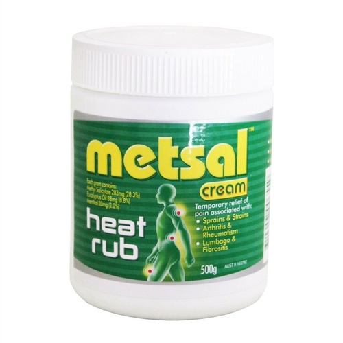 Metsal Cream 500G - a warming formulation to smooth sore muscles