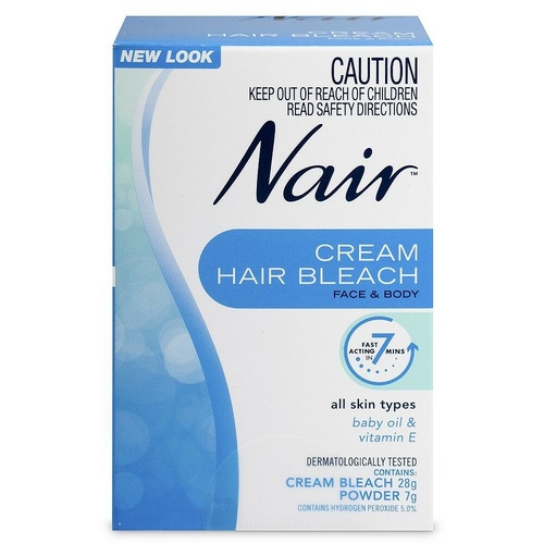 Nair Bleach Cream Hair Bleach 28g For Face and Body Fast Acting 7 mins