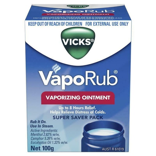 Vicks VapoRub Ointment Decongestant Chest Rub 100g Relief Distress of Colds