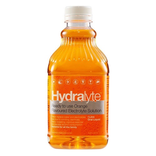 Hydralyte Orange Electrolyte Rehydration Solution 1L