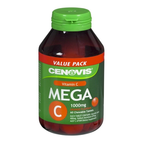Cenovis Mega C 1000Mg Chewable Tablets 60 Orange Flavour