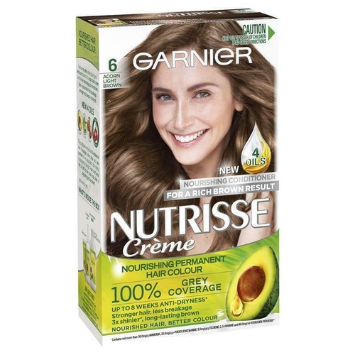 Garnier Nutrisse 6 Acorn Permanent Haircolour With Fruit Oil Concentrate