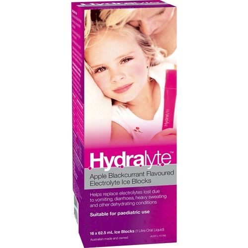 Hydralyte Apple and Blackcurrant Ice Blocks 16 Help Replace Electrolytes Lost