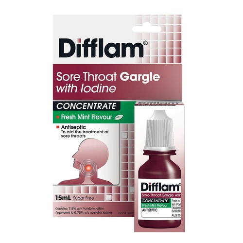 Difflam Throat Gargle Iodine 15ML Sore Throat Gargle With Iodine-Concentrate