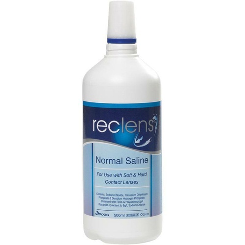 Reclens Normal Saline 500Ml Rinsing & Storage Solution - Contact Lenses