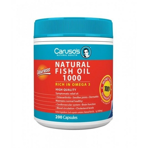 Carusos Natural Fish Oil 1000 Capsules 200 help osteoarthritis and other symptom