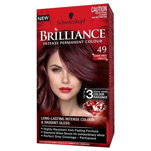 Schwarzkopf Brilliance Hair Colour 49 Dark Red Violet Intense, Vibrant Colours