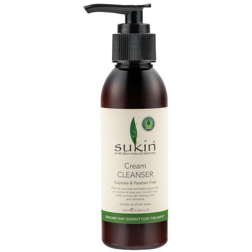 Sukin Cream Cleanser Pump 125Ml remove make-up, oil, dirt build up on the skin