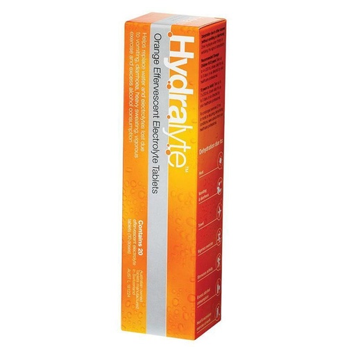 Hydralyte Orange Effervescent 20 Tablets Rehydration Tablets