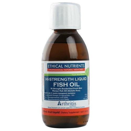Ethical Nutrients Liquid Fish Oil Mint 170ML Strength omega-3 supplement