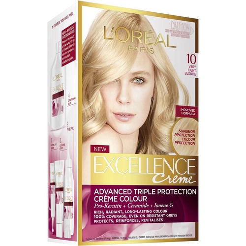 Loreal Excellence 10 Very Light Blonde Triple Care Colour Advanced ...