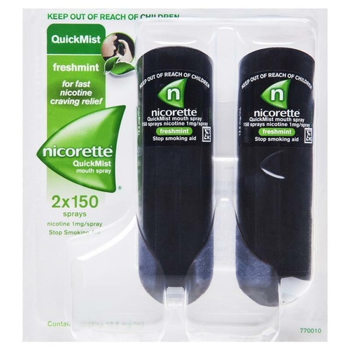 Nicorette Quick Mist Spray 150X2 26.4ML Fast Nicotine Craving Relief