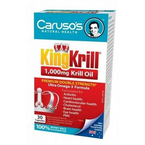 Carusos King Krill 1000mg Capsules 60 Premium double strength omega-3