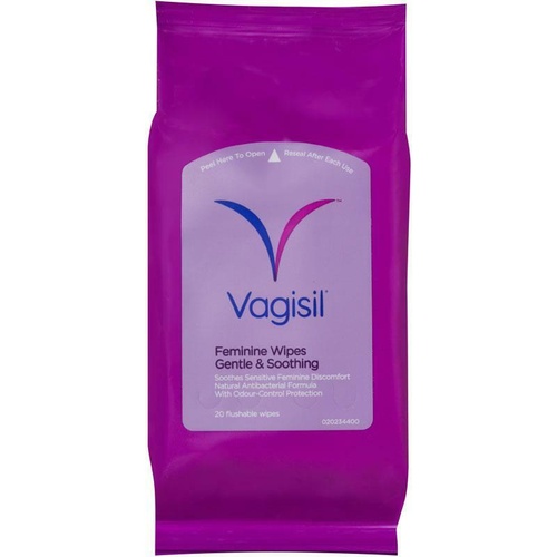 Vagisil Feminine Pouch Wipes 20 natural antibacterial formula