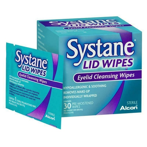 Systane Lid Wipes 30 Pack Eyelid Cleansing Wipes Premium Pre-Moistened
