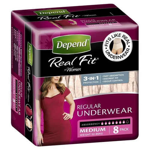 Depend Underwear Realfit Female Medium 8