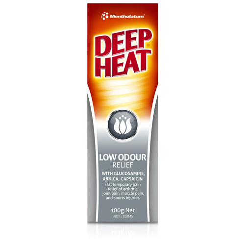 Deep Heat Low Odour 100G Pain relief of arthritis, joint pain, muscle pain