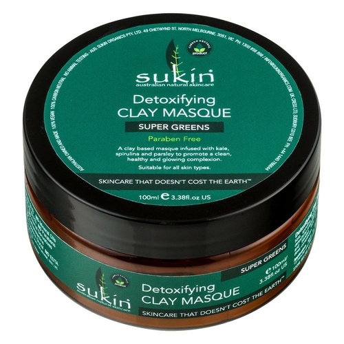 Sukin Super Green Detoxifying Clay Masque 100ml Promote healthy, youthful skin