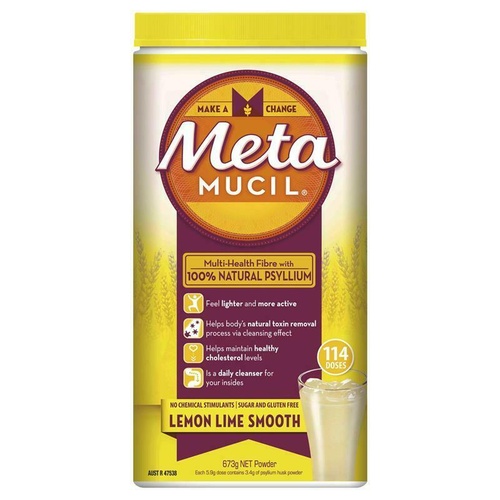 Metamucil Smooth Lemon Lime 114 Doses 673g 100% Natural Psyllium