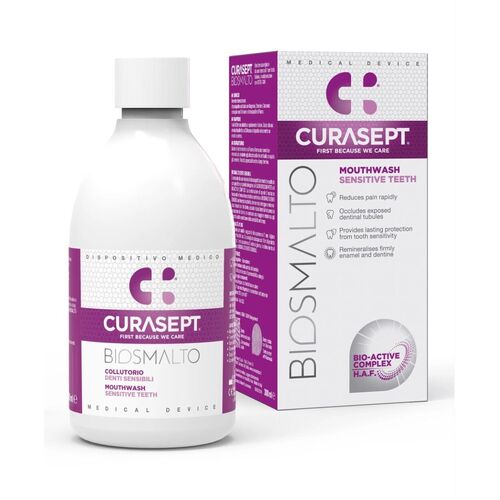 Curasept Biosmalto Mouthwash for Sensitive Teeth Bio-Active Complex H.A.F. 300mL
