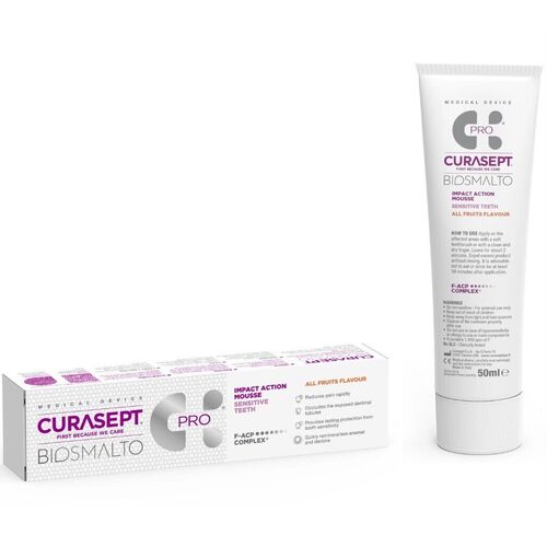 Curasept Biosmalto Mousse for Sensitive Teeth All Fruits Flavour 50ml