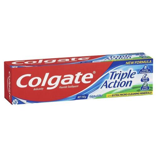 Colgate Triple Action Cavity Protection Fluoride Original Mint Toothpaste 110g