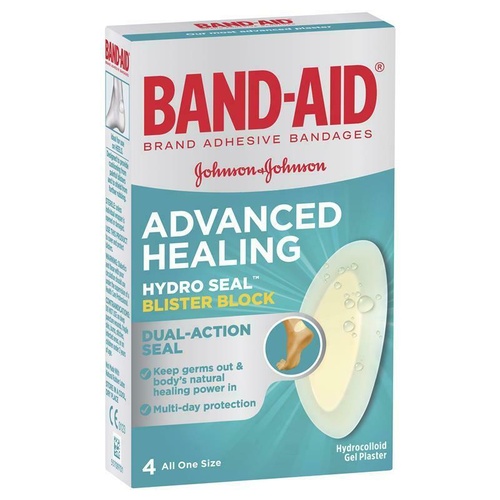 Band-Aid Advanced Healing Hydro Seal Blister Block 4 Pack Dual- Action Seal