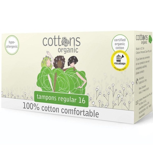 Cottons Organic Tampons Regular 16