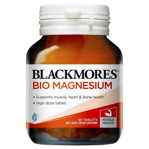 Blackmores Bio Magnesium 50 Tablets Support Heart Bone Nervous System Health
