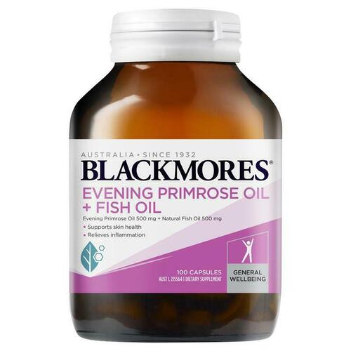 Blackmores Evening Primrose Oil + Fish Oil 1000mg 100 Caps Support Skin Health