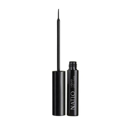 Natio Liquid Eyeliner Black 6ml Quick Dry Formula Tapered Brush Long Lasting