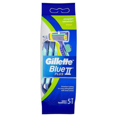 Gillette Disposable Razors Blue II Plus 5 Pack Pivot
